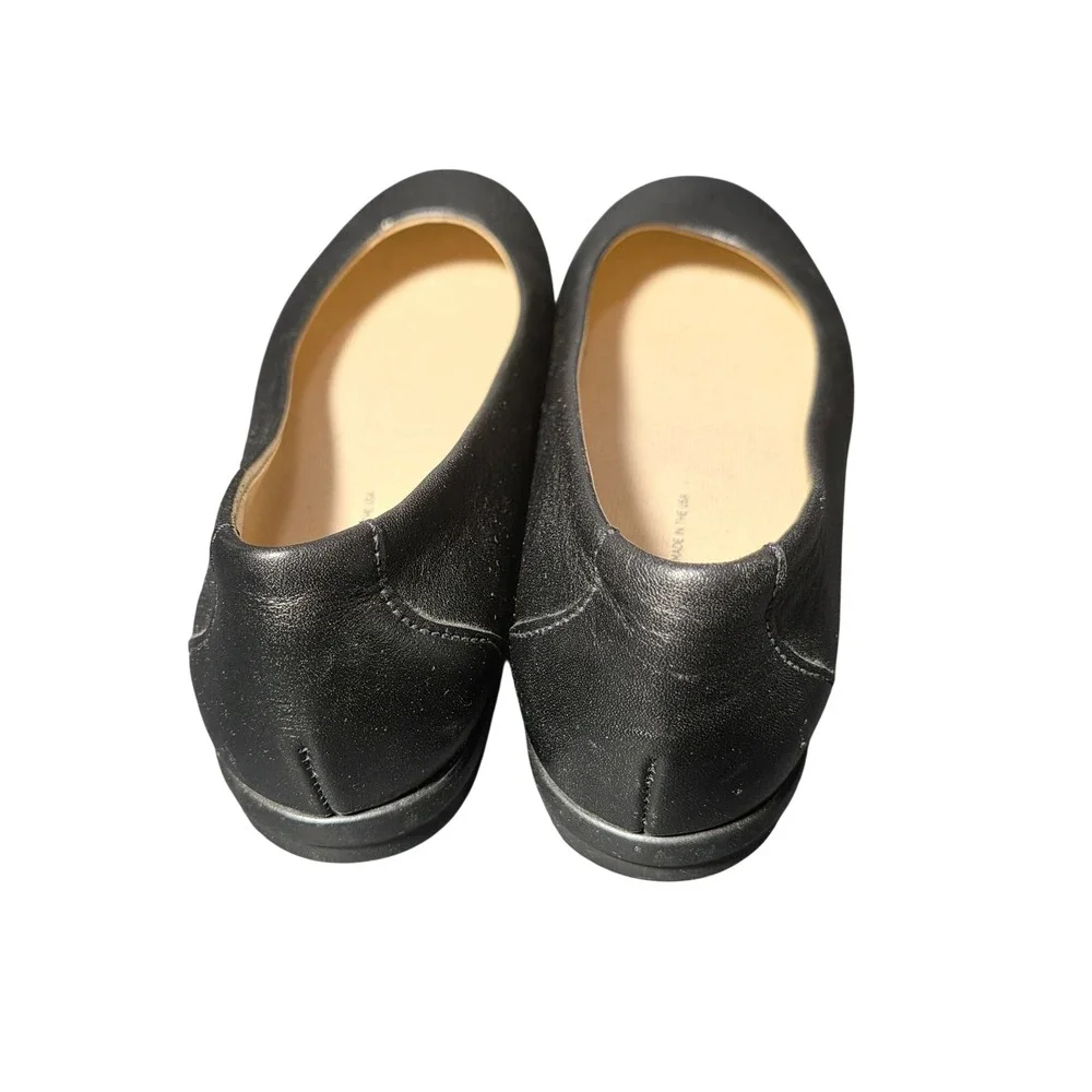 SAS Scenic Black Leather Ballet Flats Womens 6.5 N Narrow‎ Made in USA D7 938857